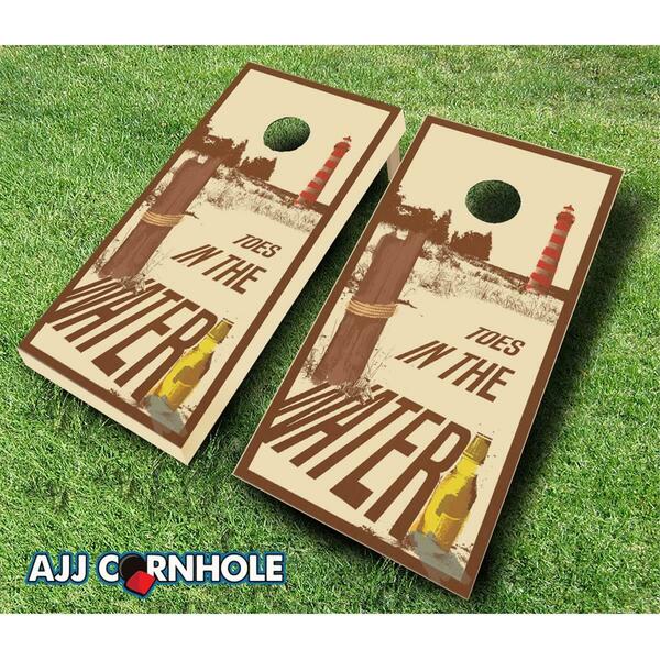 Mkf Collection By Mia K. Farrow Toes In The Water Theme Cornhole Set with Bags - 8 x 24 x 48 in. 107-ToesInTheWater